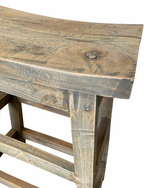 Cottage Console Table with Two Hideaway Stools – Driftwood by Sunset Trading (3 Piece Set)