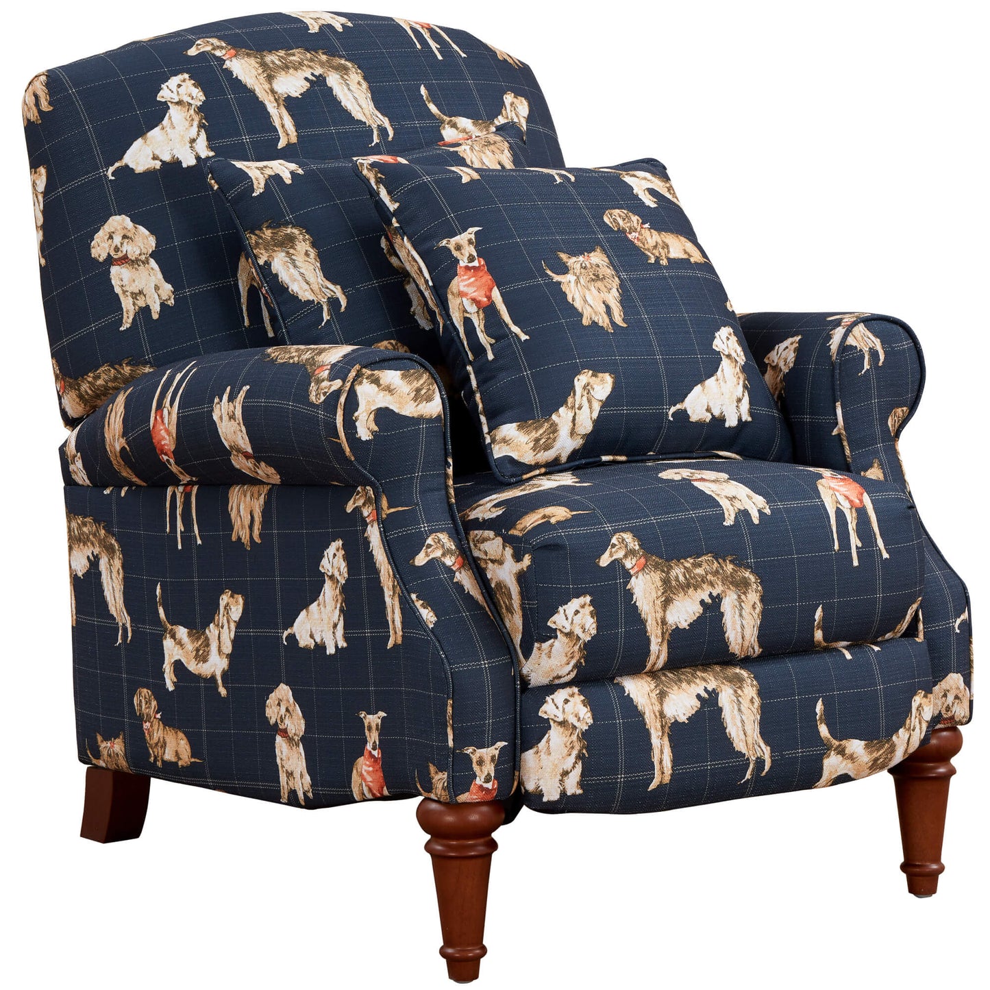 Happy Dog/Dog Daze Pushback Recliner with Matching Pillows by Sunset Trading