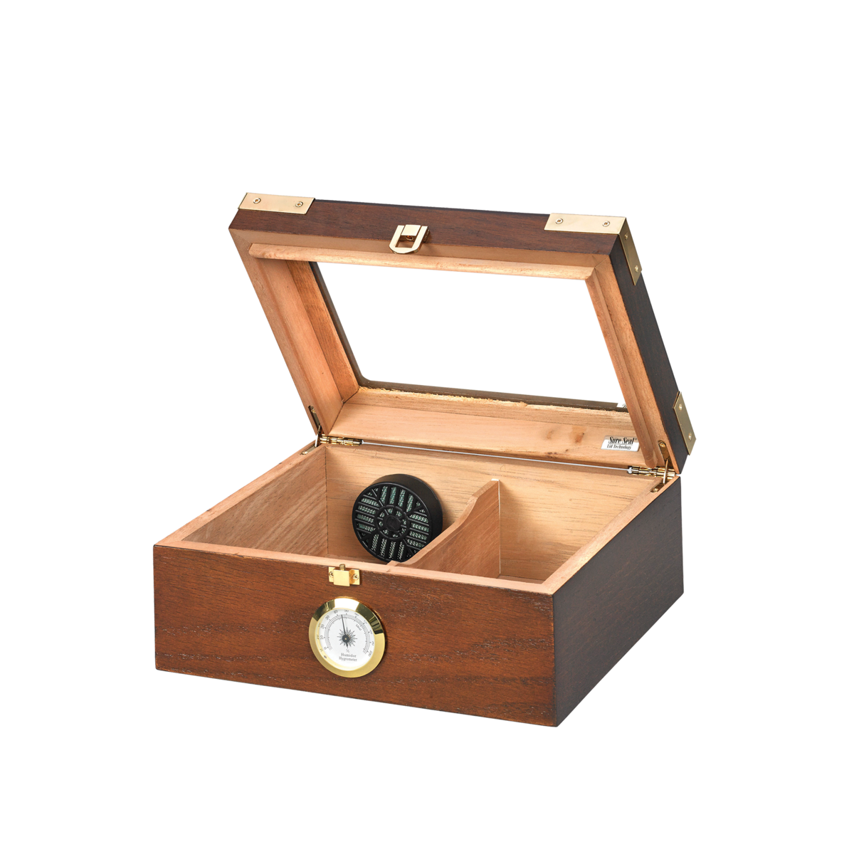 Capri Elegant Glass Top by Humidor Supreme in Walnut