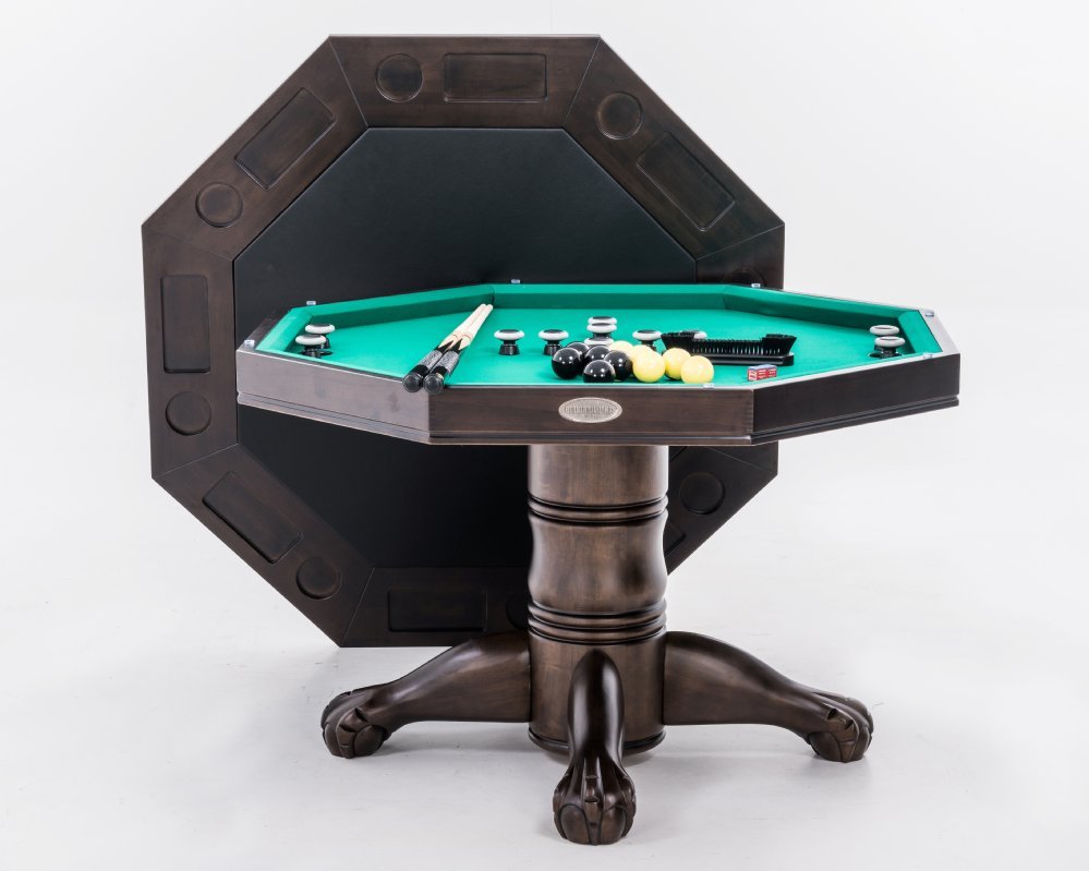 "The Boca" 3 in 1 Game Table - Octagon Slate Bumper Pool / Poker / Dining Table by Berner Billiards