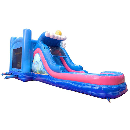 Mega Mermaid 15' Water Slide Bounce House Combo with Blower by POGO