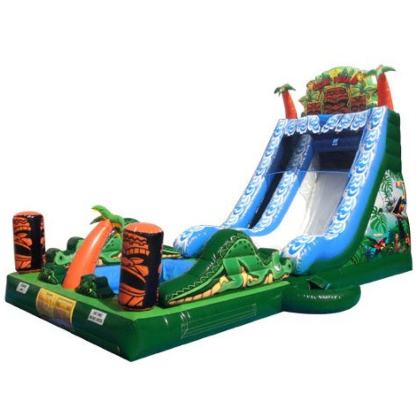 Tiki Falls 19' Slide with Detachable Pool & Blower by Ninja Jump
