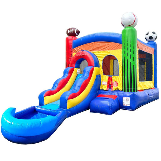 Crossover 14' Sports Inflatable with Blower and Pool by POGO