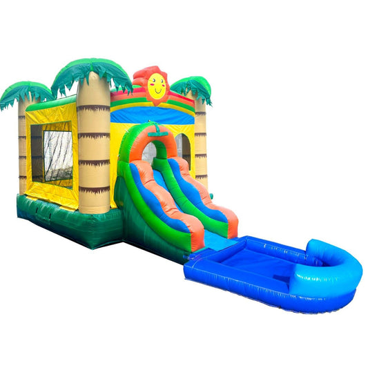 Crossover Jungle 14' Water Slide Bounce House Combo with Blower and Pool by POGO