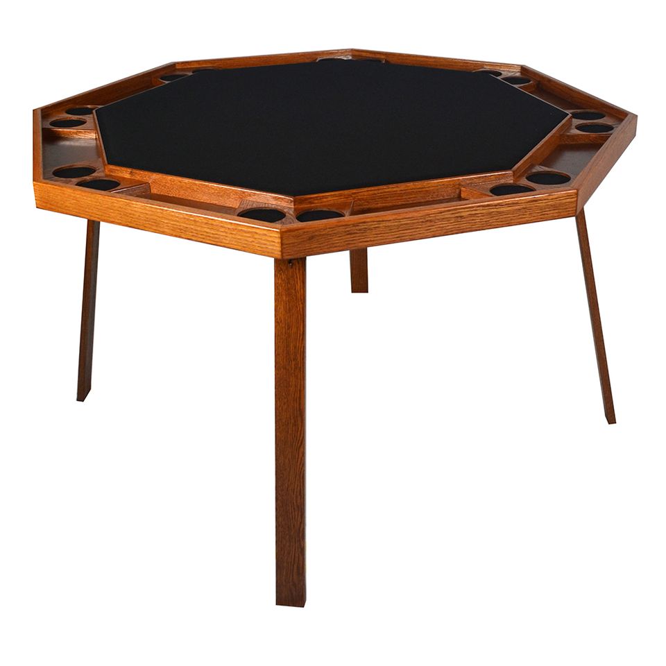 Kestell 48" Oak Folding Poker Table w/Vinyl or Fabric - Planet Game Rooms