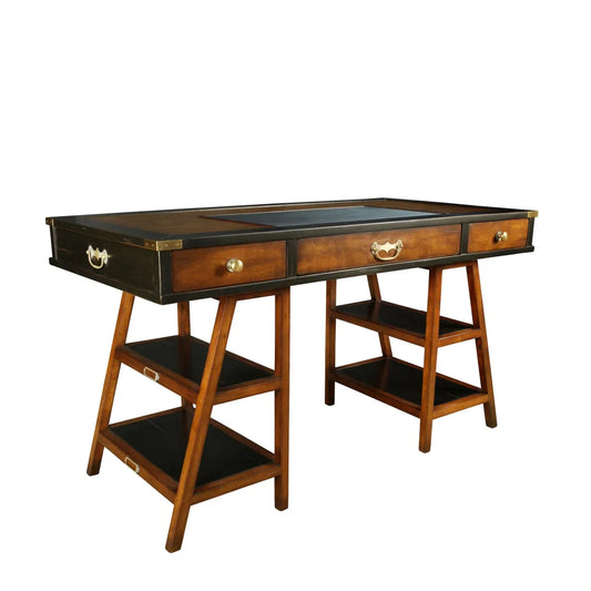 Navigator's Writing Desk With Leather Top by Authentic Models