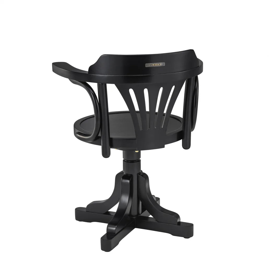 Purser's Hardwood Desk Chair by Authentic Models, Black