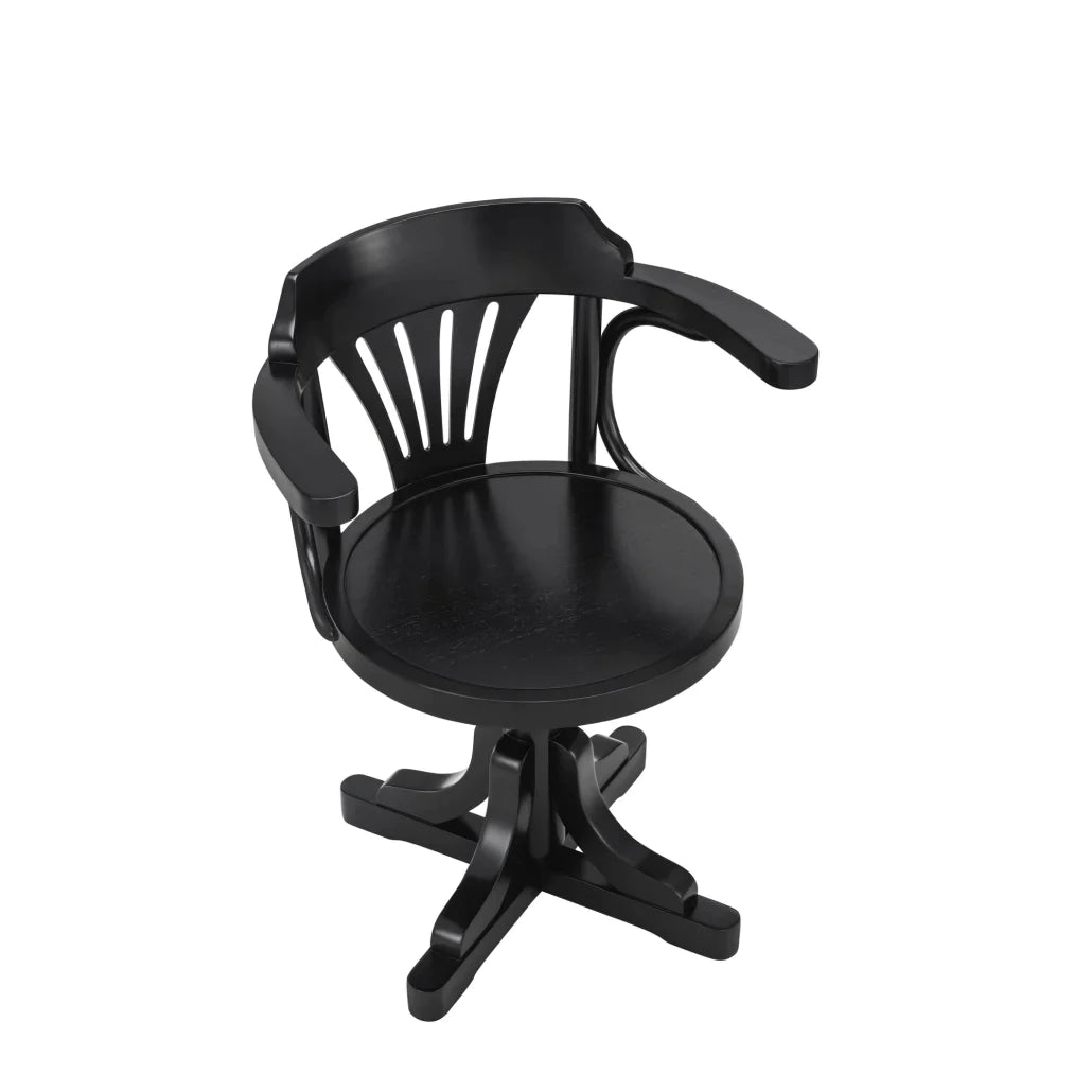 Purser's Hardwood Desk Chair by Authentic Models, Black