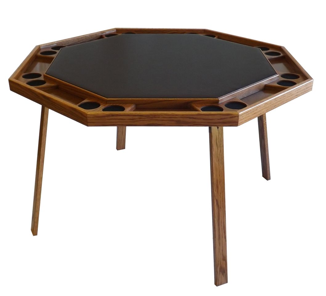 Kestell 48" Oak Folding Poker Table w/Vinyl or Fabric - Planet Game Rooms