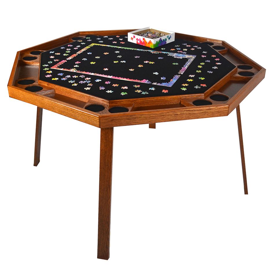 Kestell 48" Oak Folding Poker Table w/Vinyl or Fabric - Planet Game Rooms